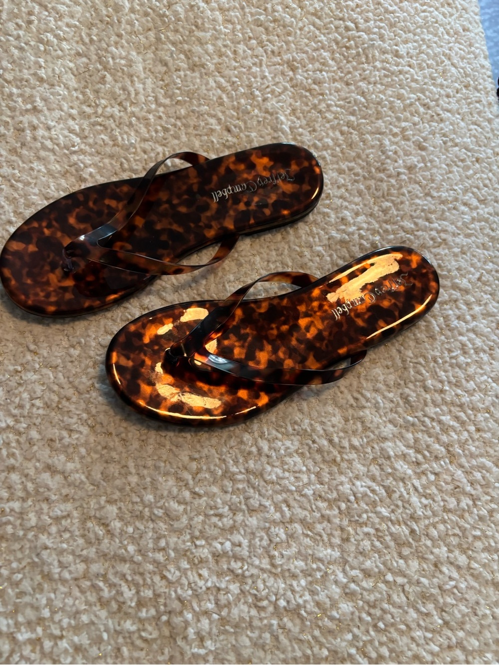 Jeffrey Campbell tortoise print thong sandals Sz 7.5 - Picture 5 of 6
